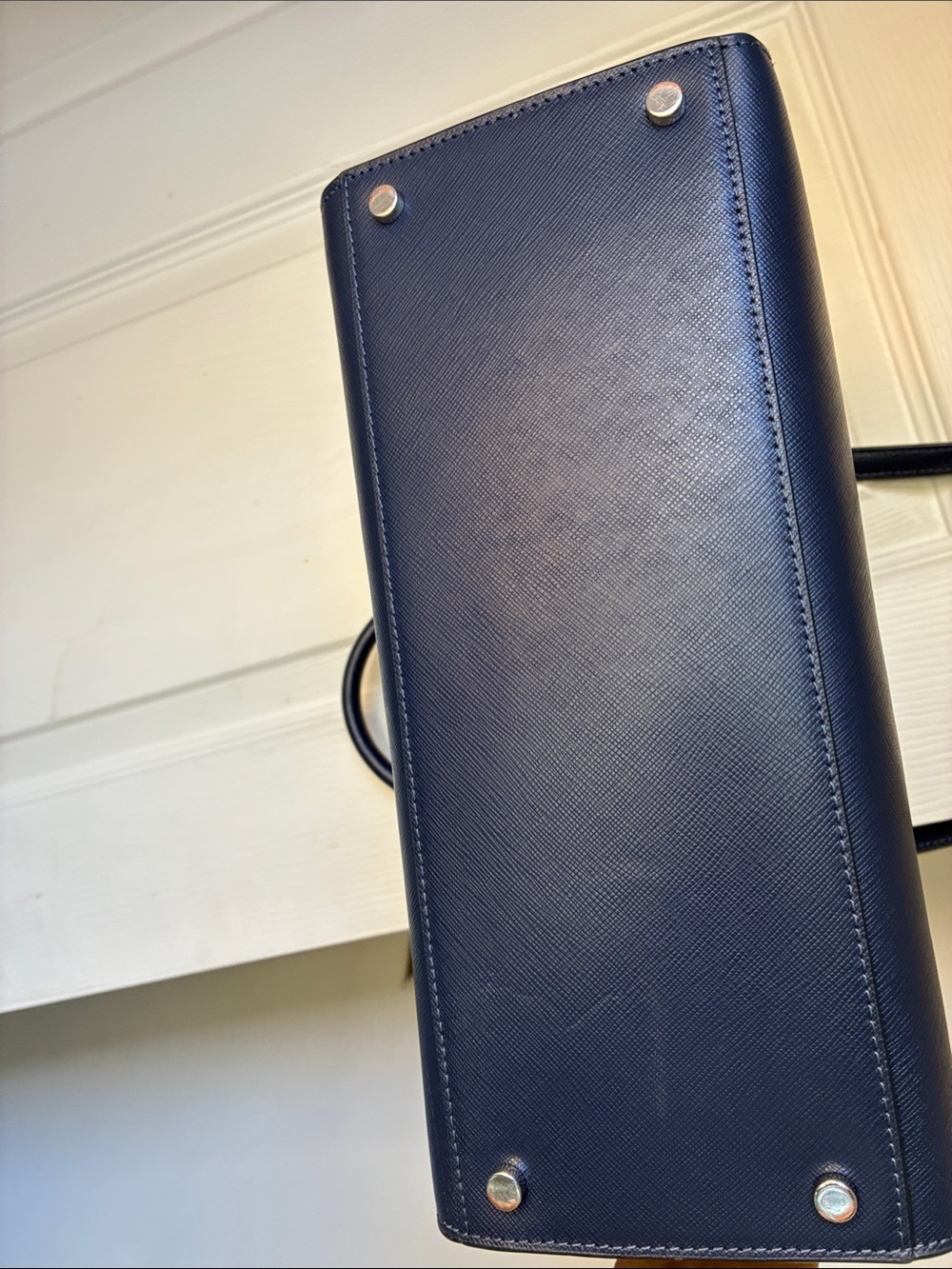 kate spade Medium Madison Navy Leather Satchel Crossbody - Picture 3 of 5